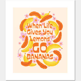 Go Bananas Illustrated Quote Posters and Art